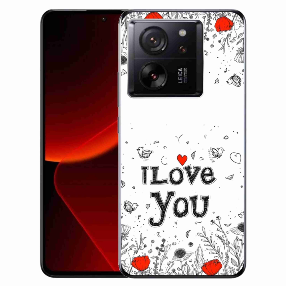 Gelový kryt mmCase na Xiaomi 13T/13T Pro - I love you bílé pozadí