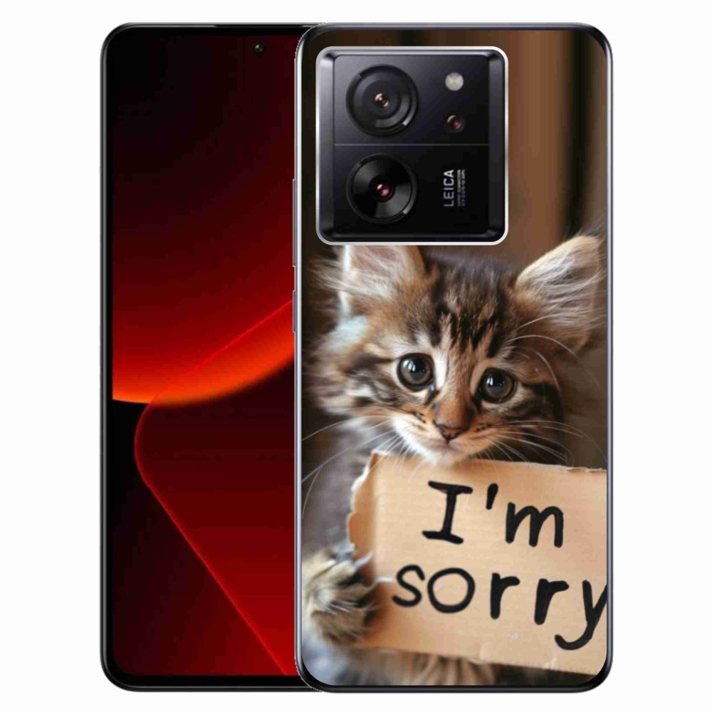 Gelový kryt mmCase na Xiaomi 13T/13T Pro - kočíčí omluva