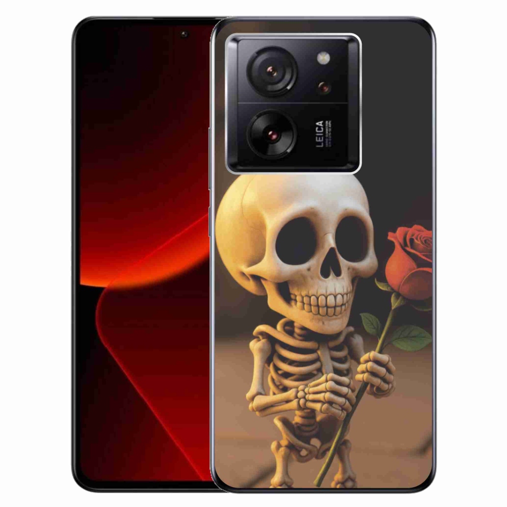 Gelový kryt mmCase na Xiaomi 13T/13T Pro - kostlivec s růží