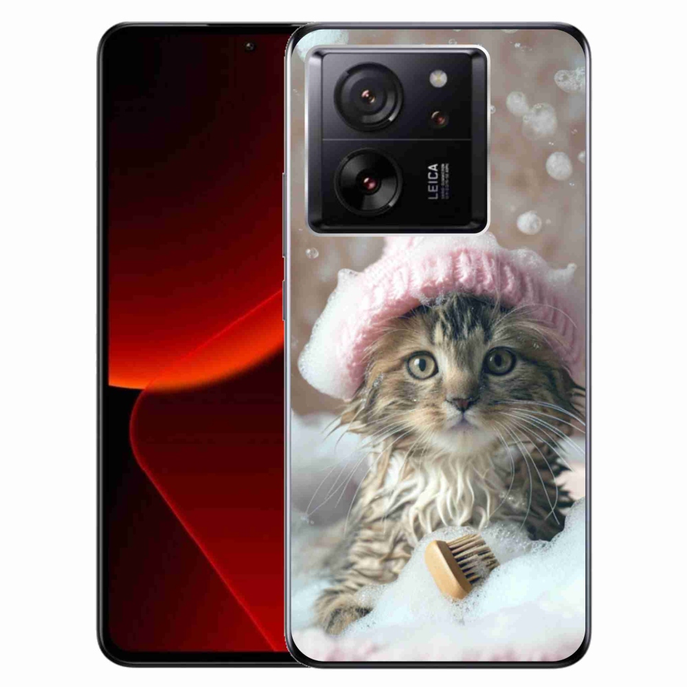 Gelový kryt mmCase na Xiaomi 13T/13T Pro - kotě a koupel