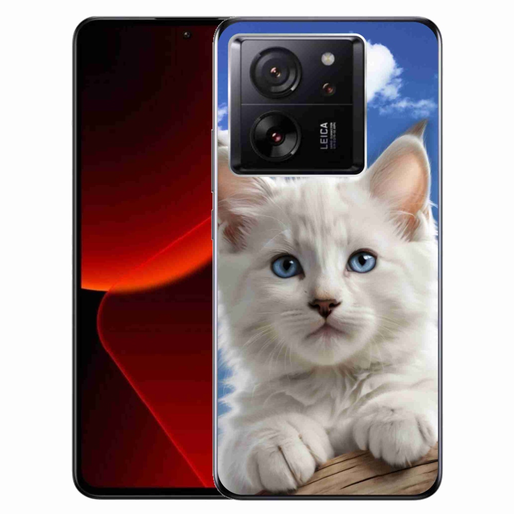 Gelový kryt mmCase na Xiaomi 13T/13T Pro - kotě a oblaka