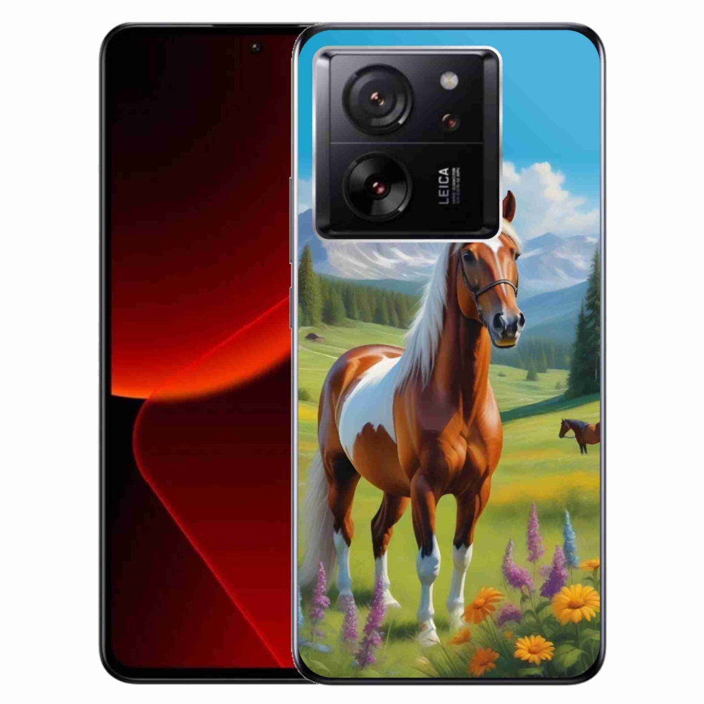 Gelový kryt mmCase na Xiaomi 13T/13T Pro - kůň na louce