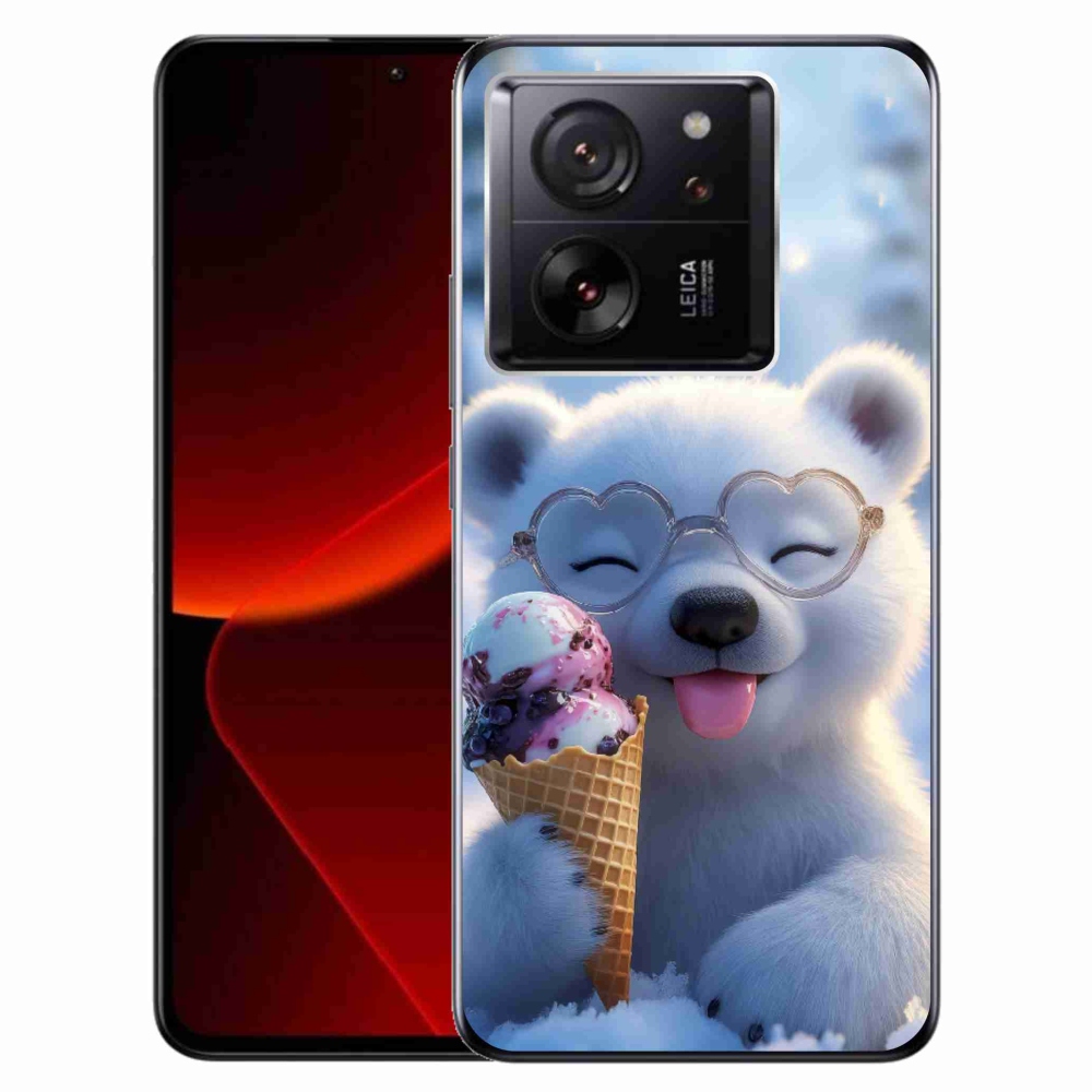 Gelový kryt mmCase na Xiaomi 13T/13T Pro - medvídek se zmrzlinou