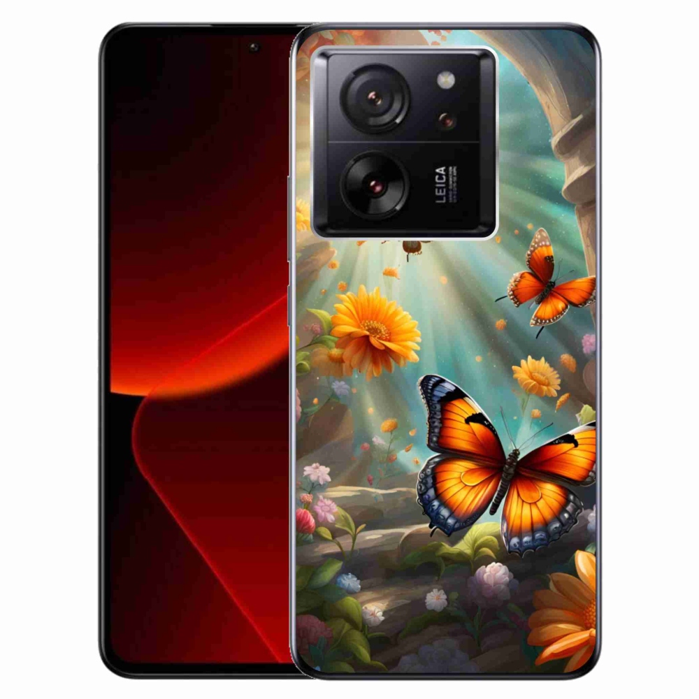 Gelový kryt mmCase na Xiaomi 13T/13T Pro - motýlí zahrada 2