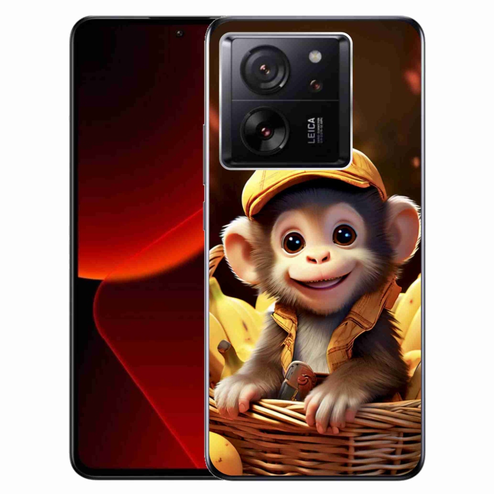 Gelový kryt mmCase na Xiaomi 13T/13T Pro - opice v košíku