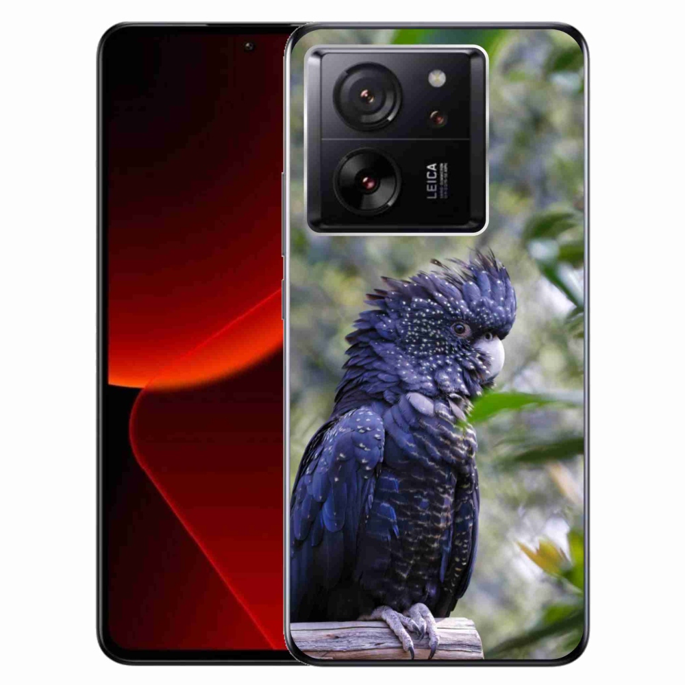Gelový kryt mmCase na Xiaomi 13T/13T Pro - papoušek kakadu černý