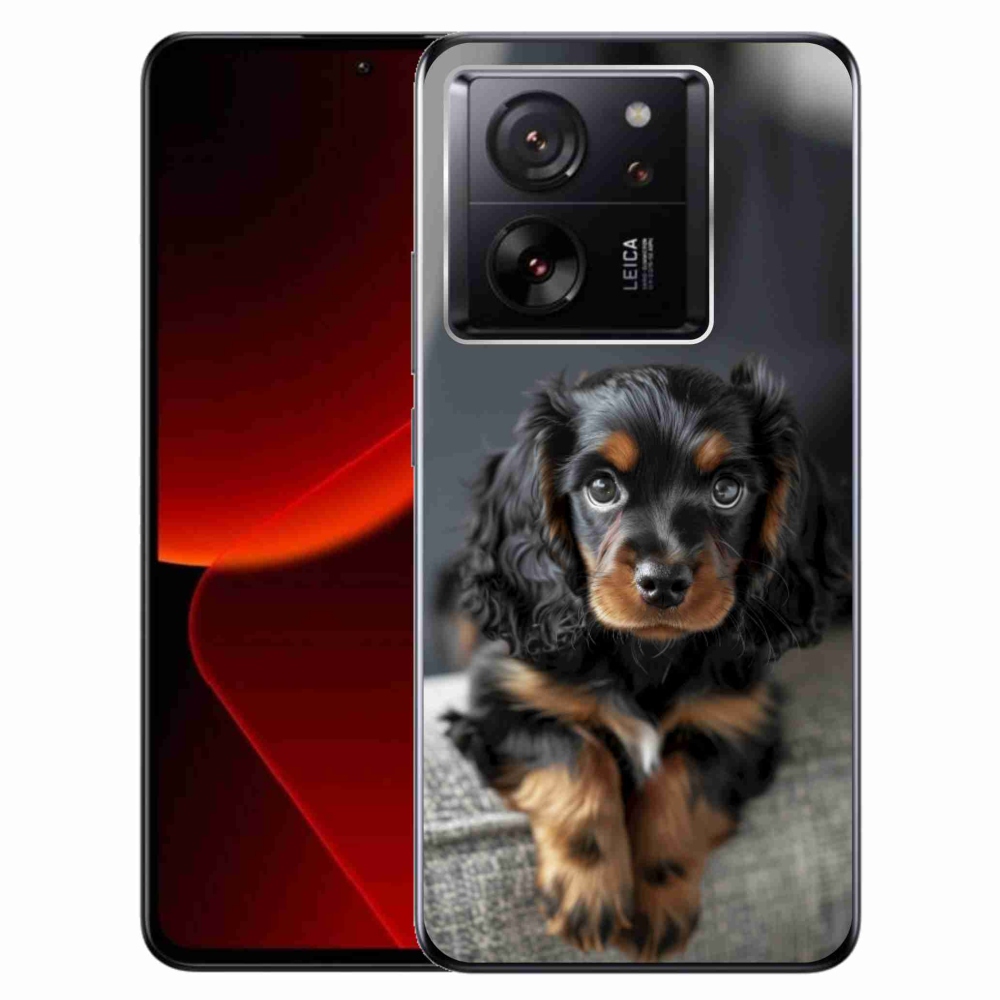 Gelový kryt mmCase na Xiaomi 13T/13T Pro - roztomilý dlouhosrstý jezevčík