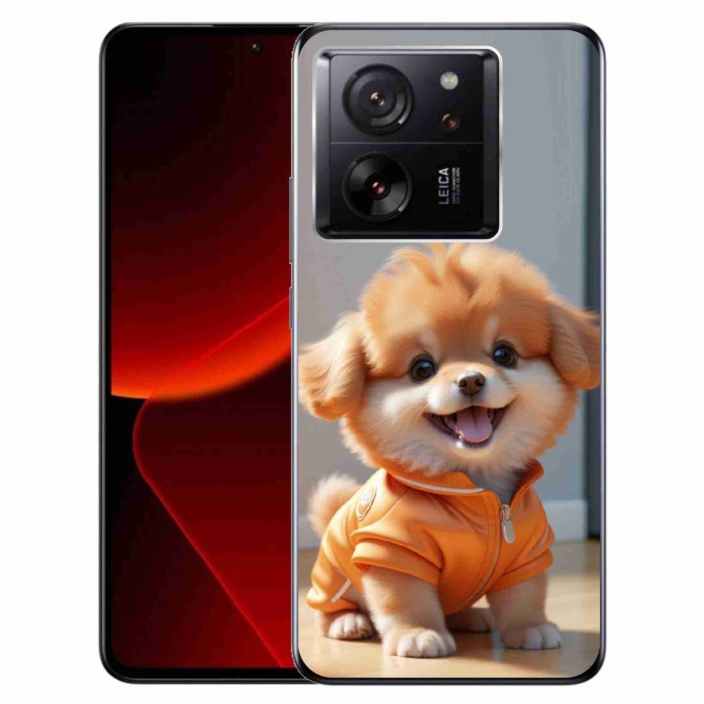 Gelový kryt mmCase na Xiaomi 13T/13T Pro - roztomilý pomeranian v mikině