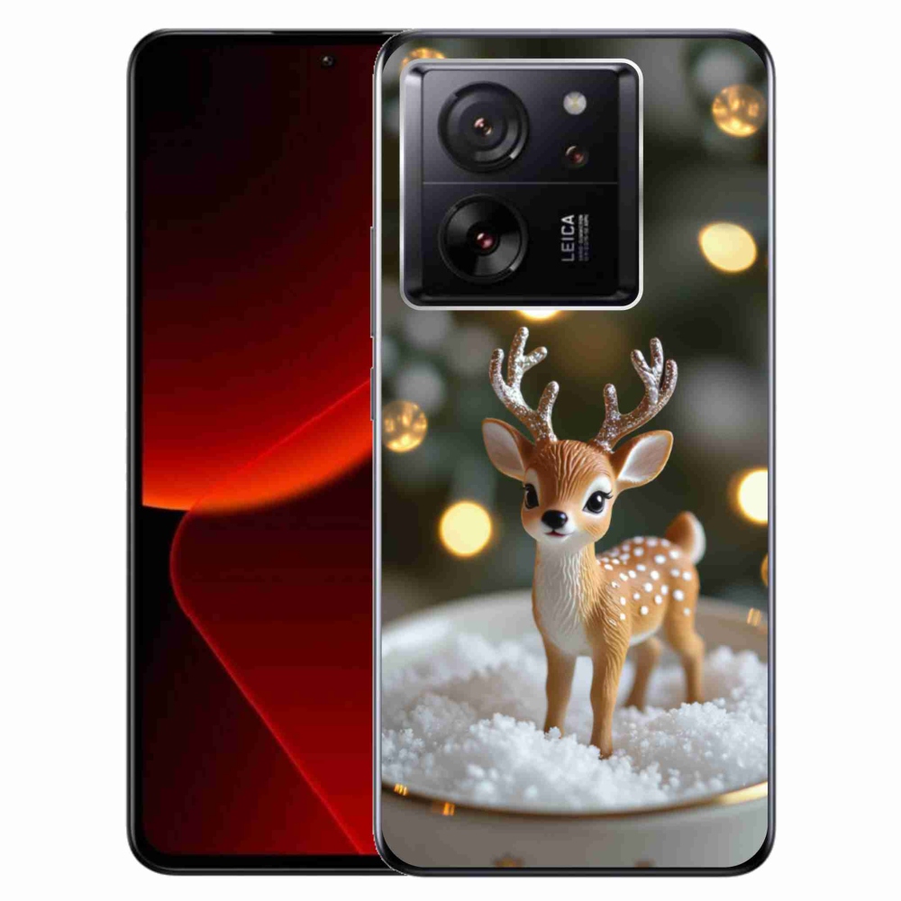 Gelový kryt mmCase na Xiaomi 13T/13T Pro - roztomilý vánoční jelen