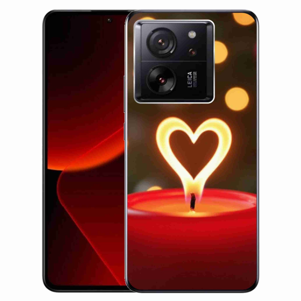 Gelový kryt mmCase na Xiaomi 13T/13T Pro - srdce z plamene