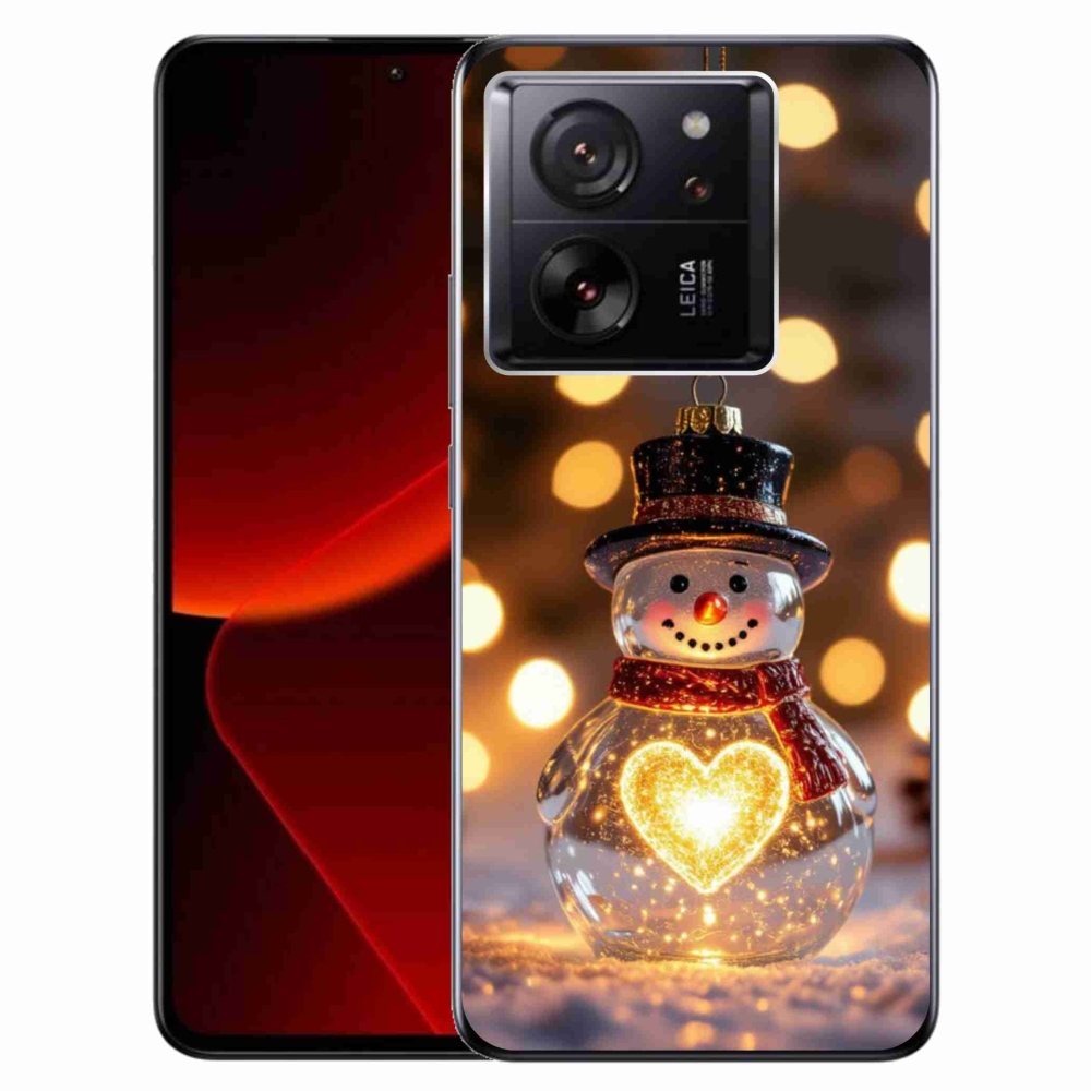 Gelový kryt mmCase na Xiaomi 13T/13T Pro - svítící vánoční sněhulák