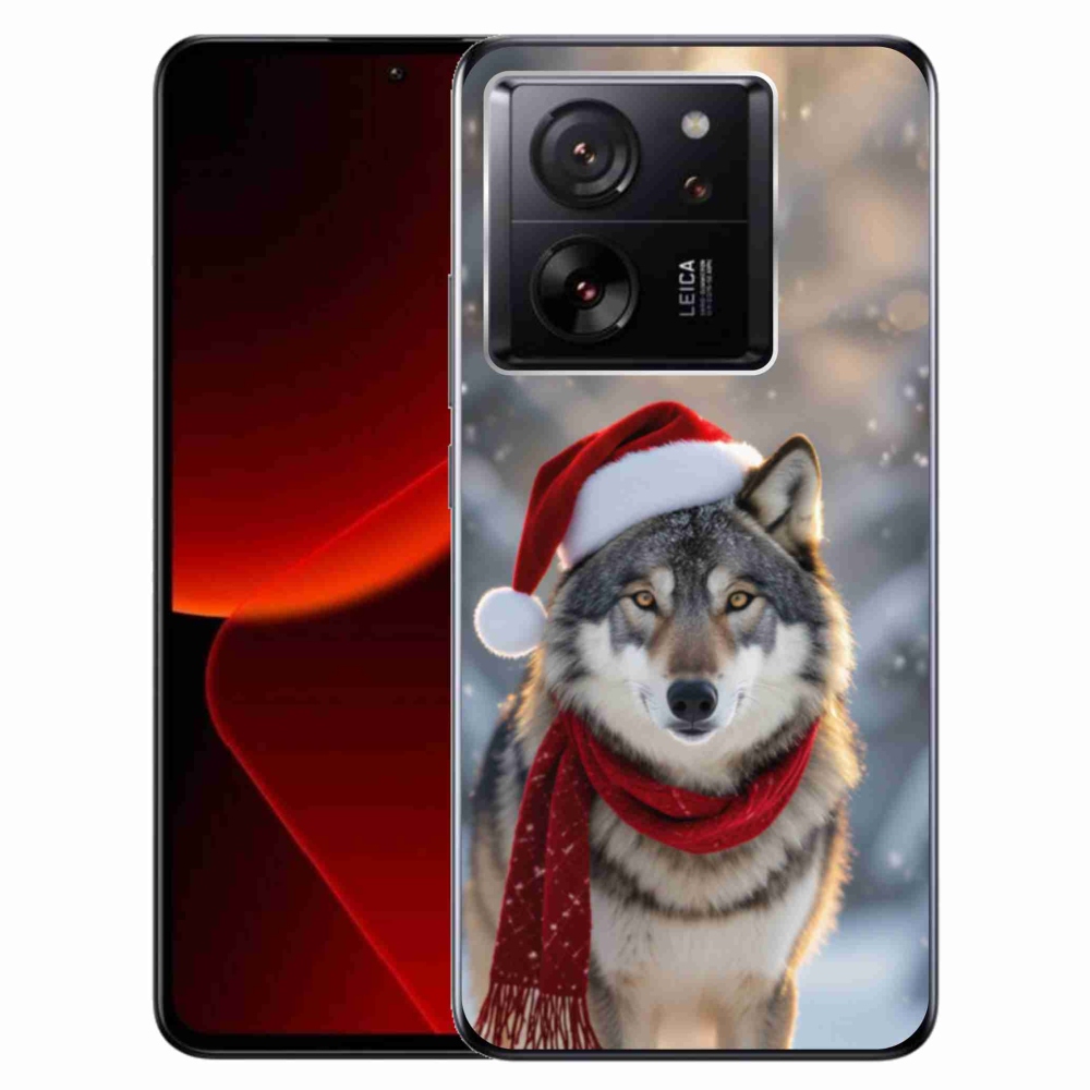 Gelový kryt mmCase na Xiaomi 13T/13T Pro - vánoční vlk