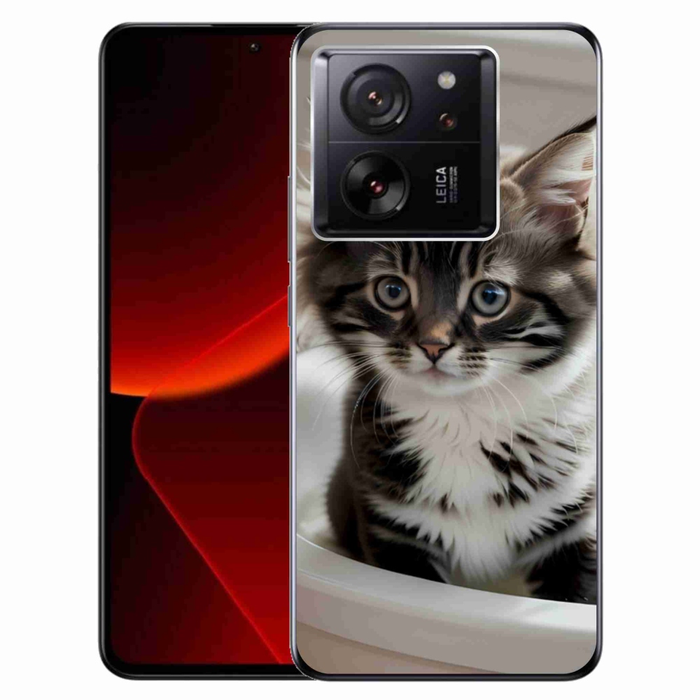 Gelový kryt mmCase na Xiaomi 13T/13T Pro - zvědavé kotě