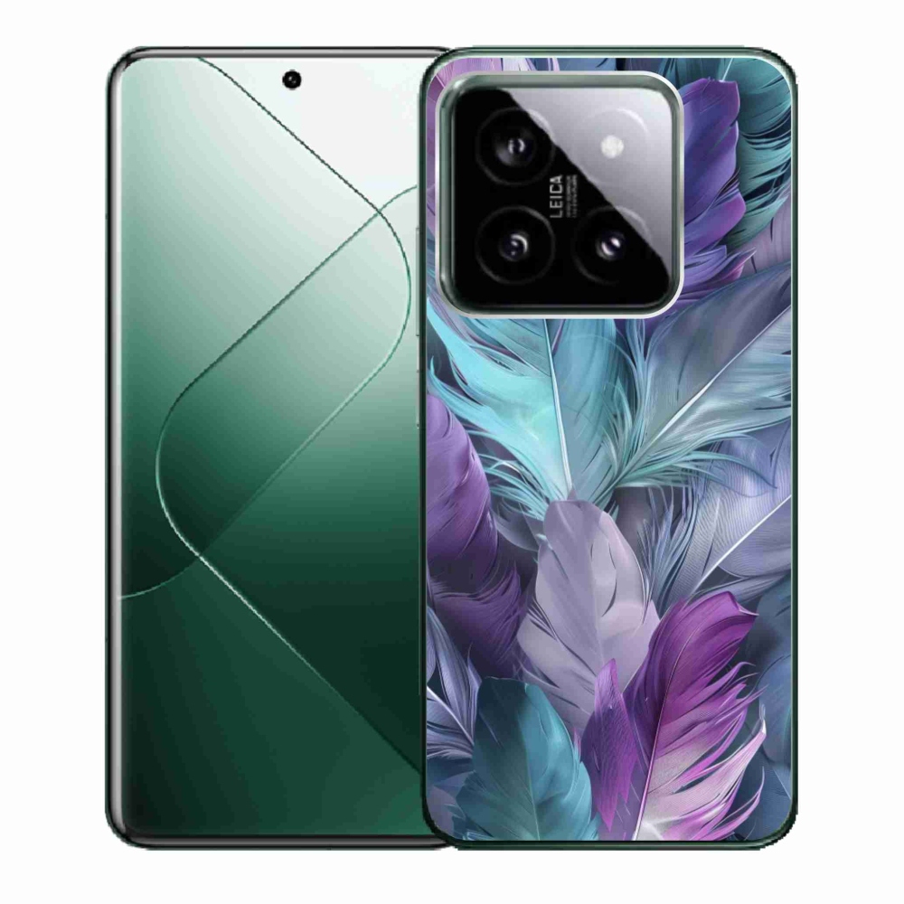 Gelový kryt mmCase na Xiaomi 14 - barevné peří 2
