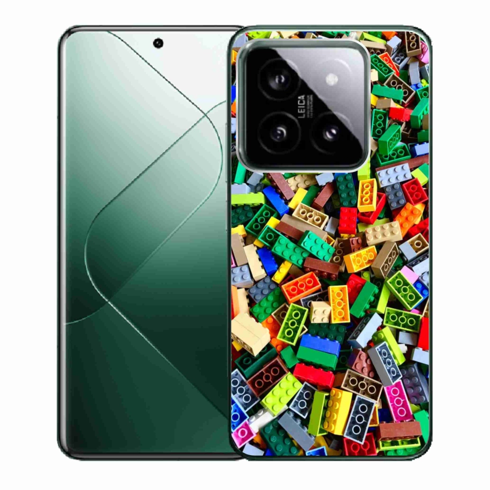 Gelový kryt mmCase na Xiaomi 14 - barevné stavební kostky
