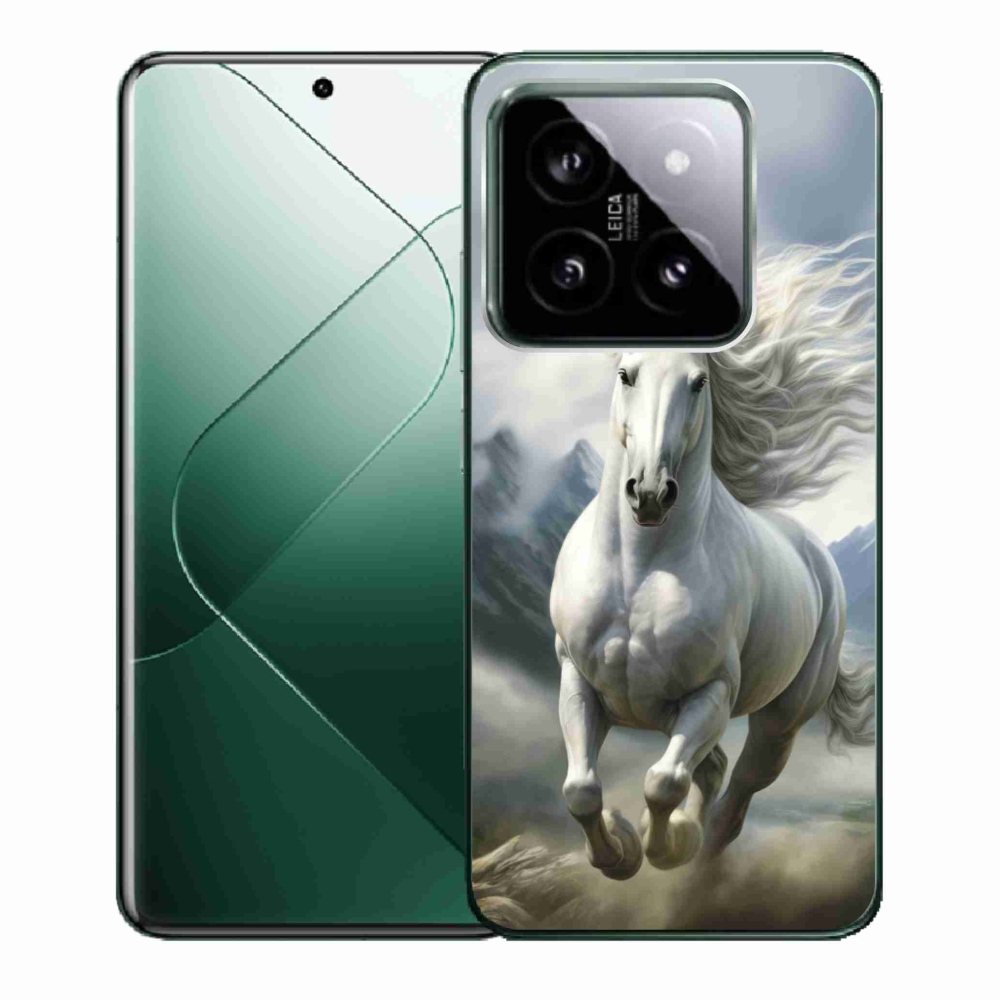 Gelový kryt mmCase na Xiaomi 14 - běžící bílý kůň 3