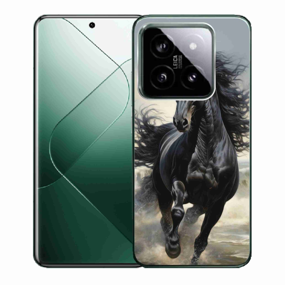 Gelový kryt mmCase na Xiaomi 14 - běžící černý kůň