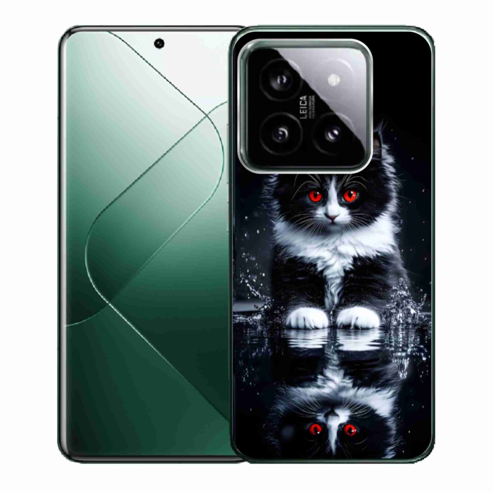 Gelový kryt mmCase na Xiaomi 14 - černobílé kotě