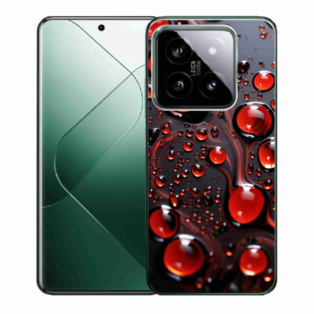 Gelový kryt mmCase na Xiaomi 14 - červené kapky 2