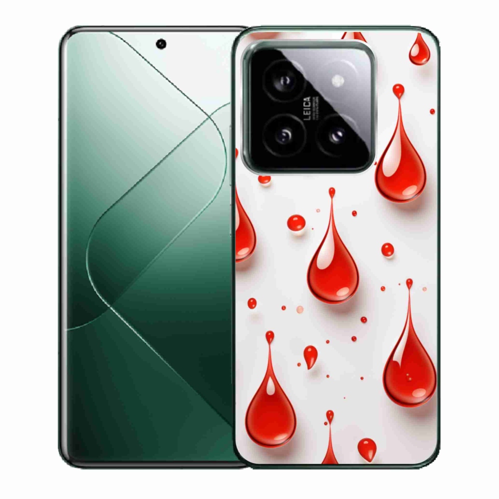 Gelový kryt mmCase na Xiaomi 14 - červené kapky