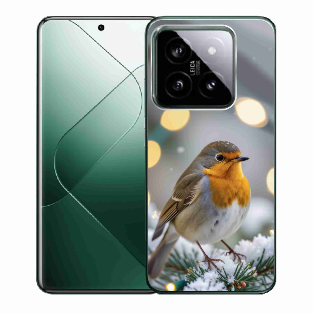 Gelový kryt mmCase na Xiaomi 14 - červenka v zimě