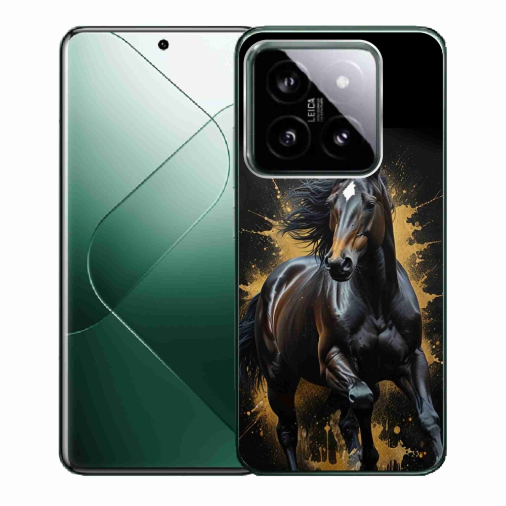 Gelový kryt mmCase na Xiaomi 14 - elegantní černý hřebec