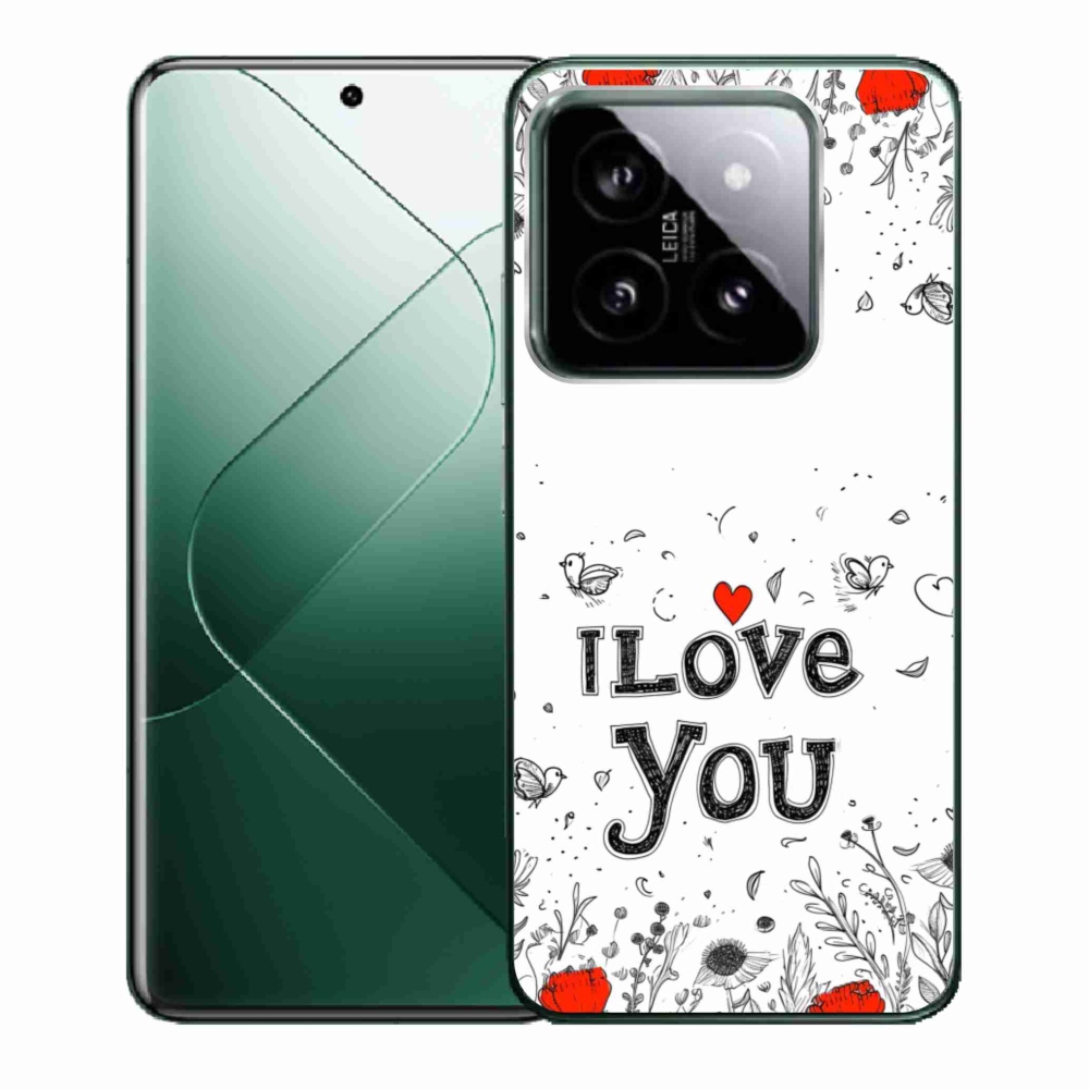 Gelový kryt mmCase na Xiaomi 14 - I love you bílé pozadí