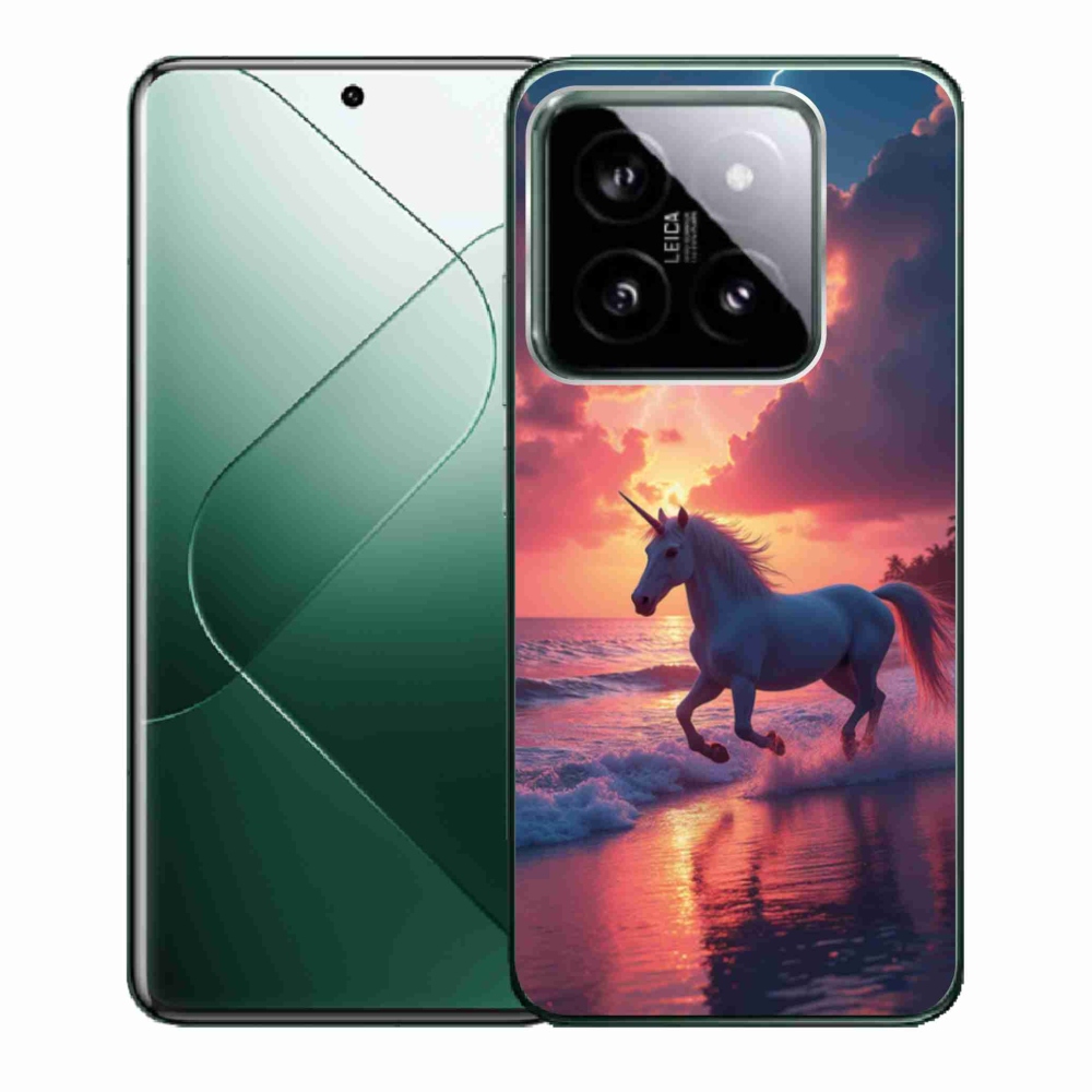 Gelový kryt mmCase na Xiaomi 14 - jednorožec na pláži