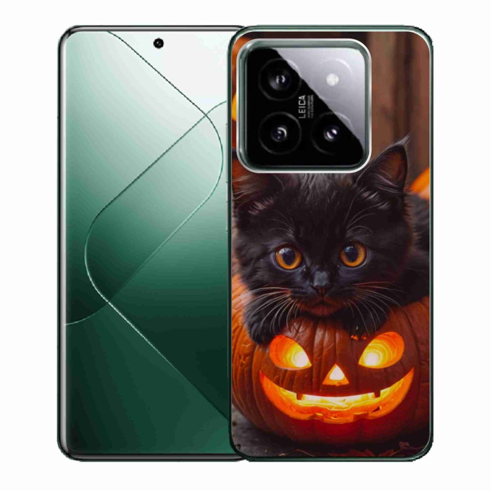 Gelový kryt mmCase na Xiaomi 14 - kotě a dýně