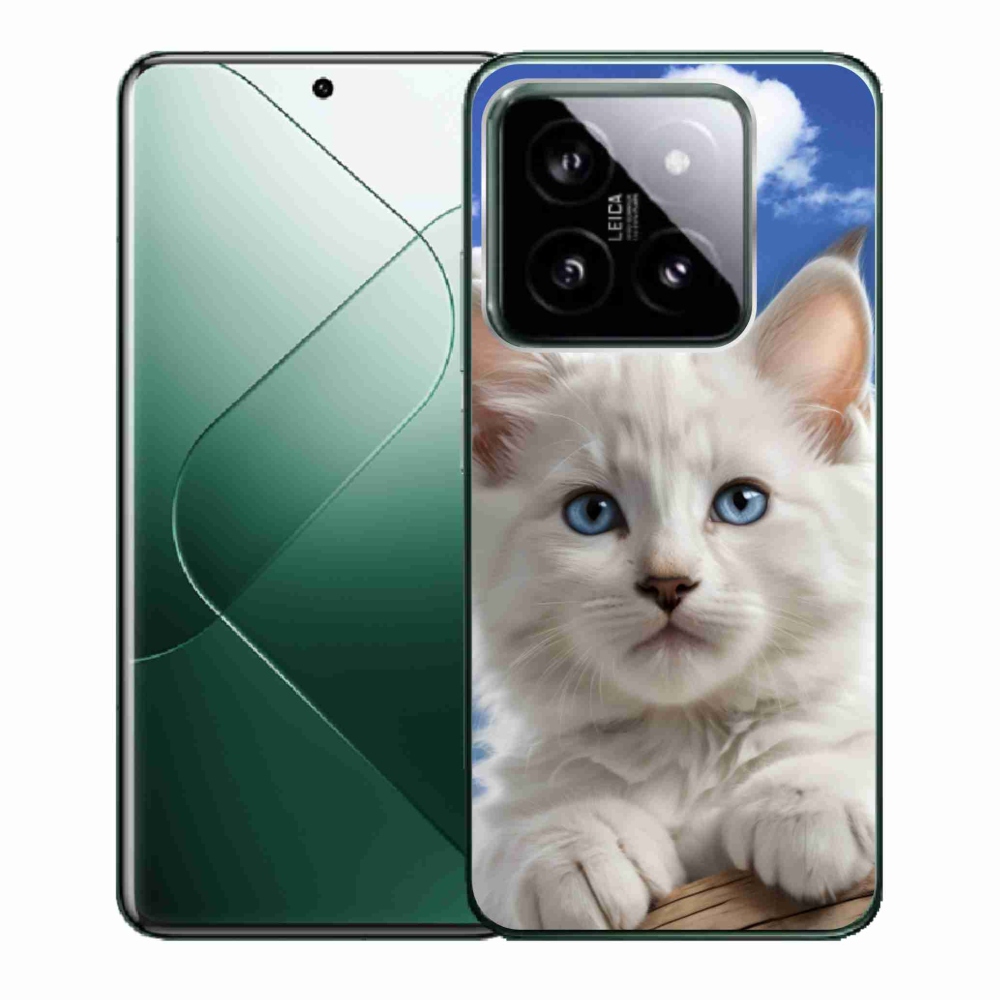 Gelový kryt mmCase na Xiaomi 14 - kotě a oblaka