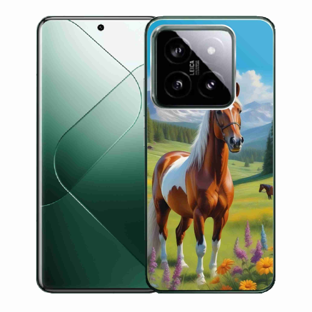 Gelový kryt mmCase na Xiaomi 14 - kůň na louce