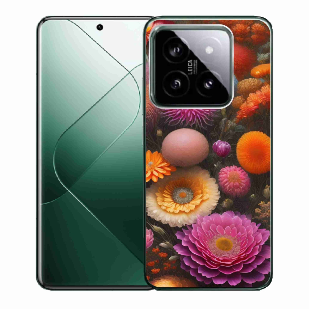 Gelový kryt mmCase na Xiaomi 14 - květinová kompozice
