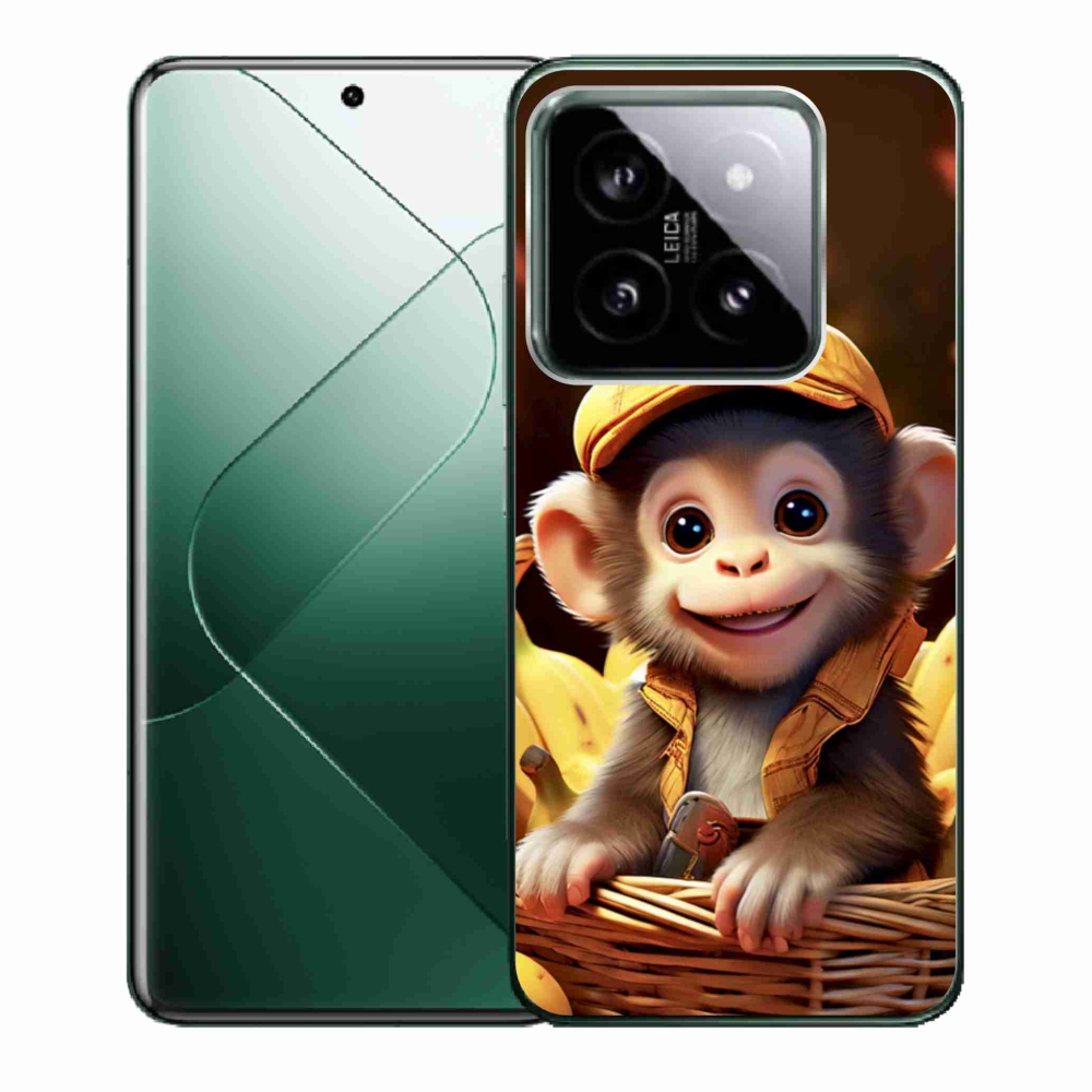 Gelový kryt mmCase na Xiaomi 14 - opice v košíku