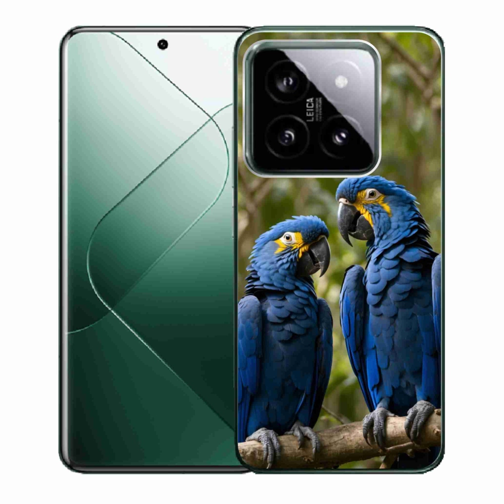 Gelový kryt mmCase na Xiaomi 14 - papouščí duo