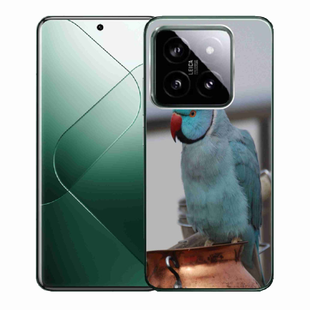 Gelový kryt mmCase na Xiaomi 14 - papoušek alexandr modrý