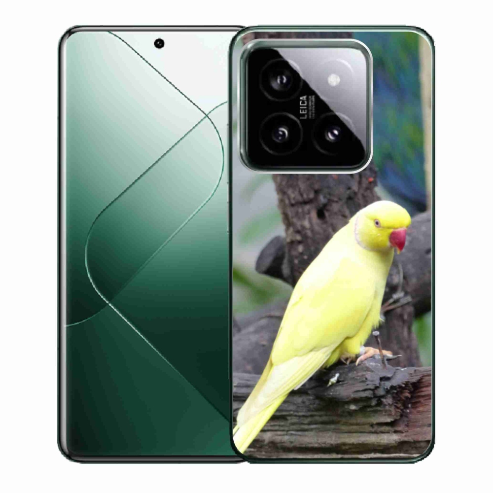 Gelový kryt mmCase na Xiaomi 14 - papoušek alexandr žlutý