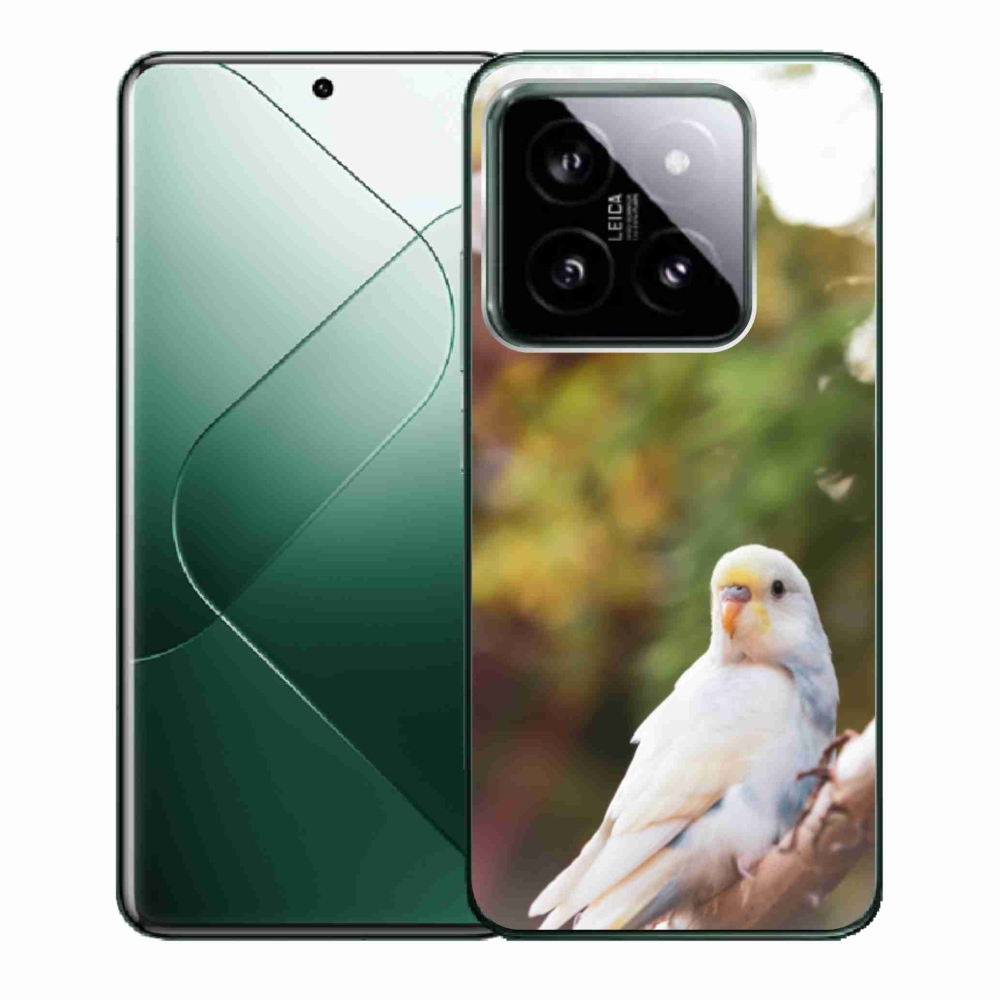Gelový kryt mmCase na Xiaomi 14 - papoušek andulka bílá