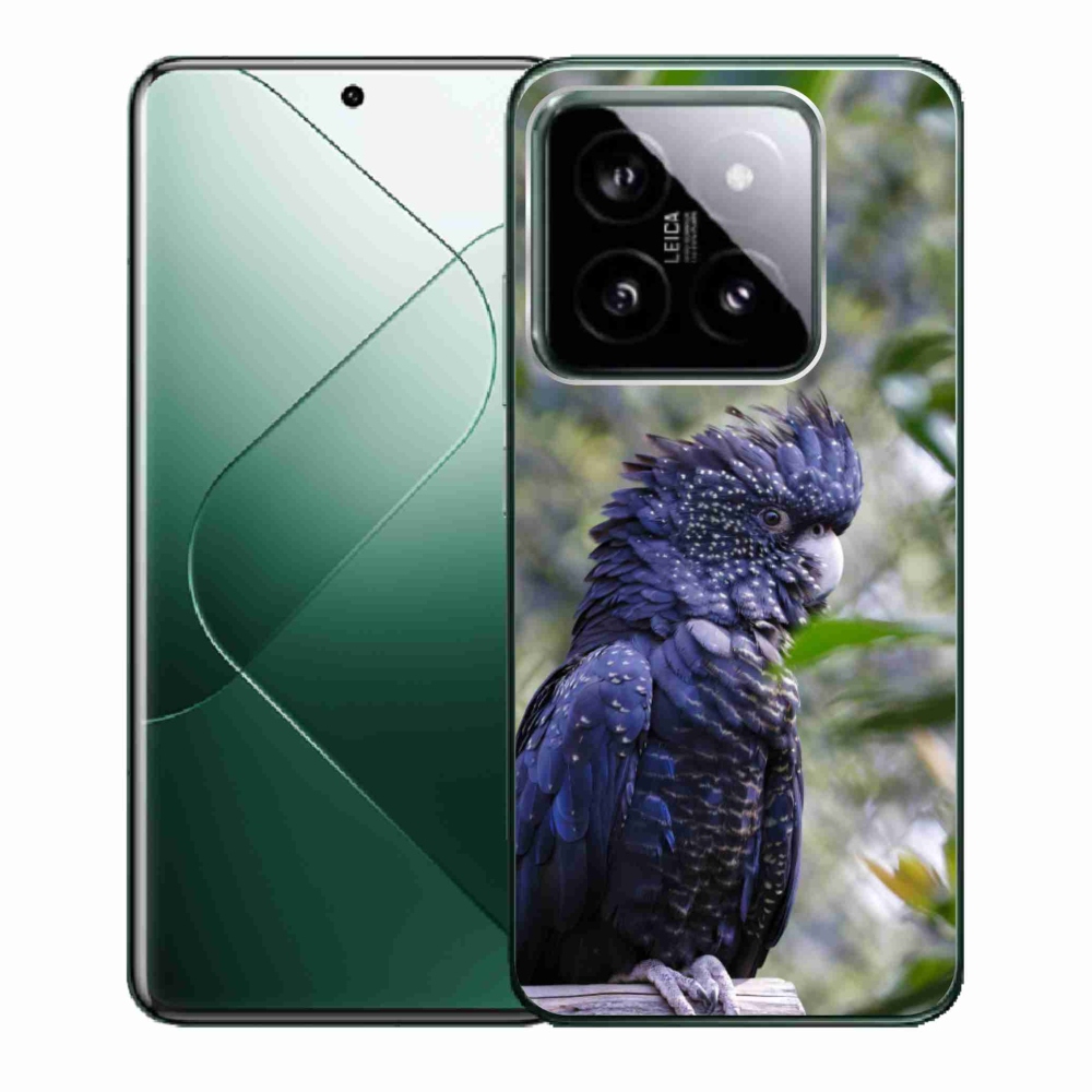 Gelový kryt mmCase na Xiaomi 14 - papoušek kakadu černý