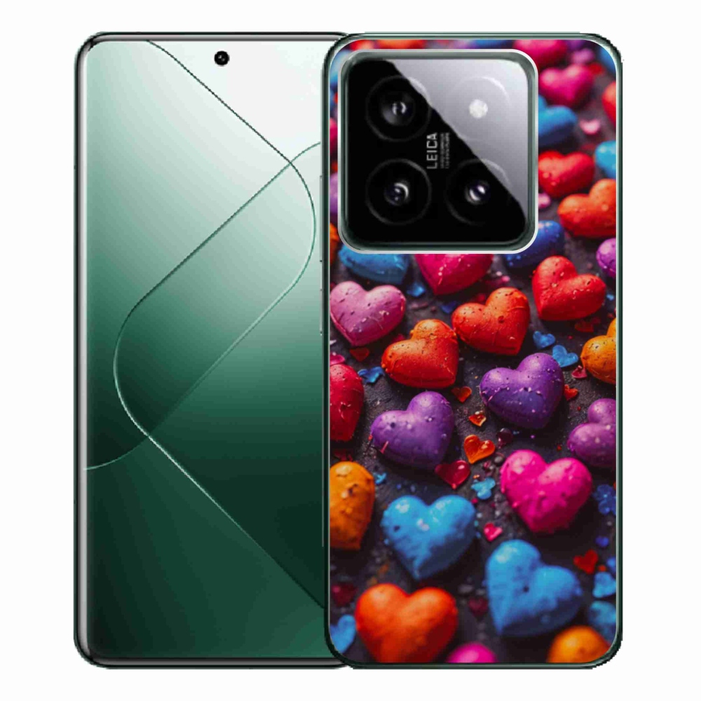 Gelový kryt mmCase na Xiaomi 14 Pro - barevná srdce