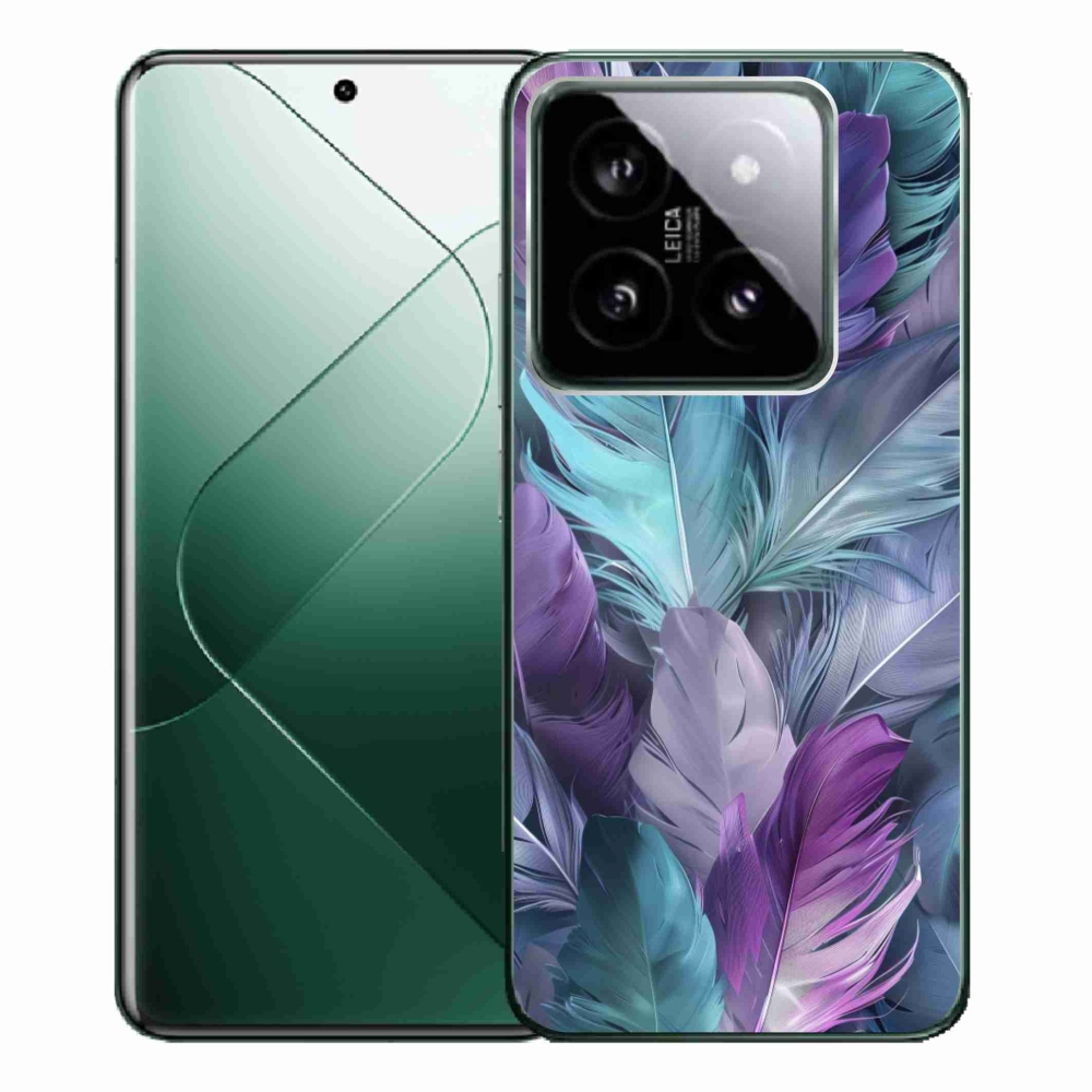 Gelový kryt mmCase na Xiaomi 14 Pro - barevné peří 2