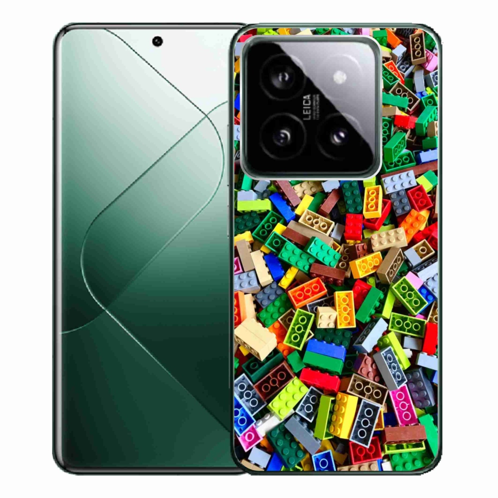 Gelový kryt mmCase na Xiaomi 14 Pro - barevné stavební kostky