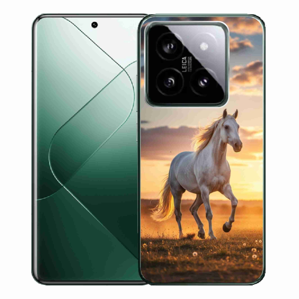 Gelový kryt mmCase na Xiaomi 14 Pro - běžící bílý kůň 2