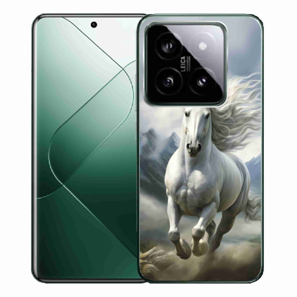 Gelový kryt mmCase na Xiaomi 14 Pro - běžící bílý kůň 3