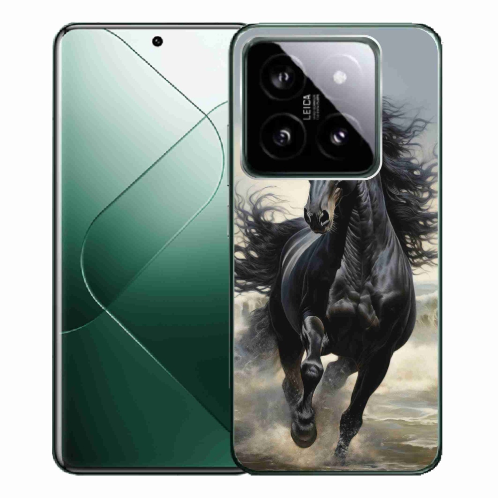 Gelový kryt mmCase na Xiaomi 14 Pro - běžící černý kůň