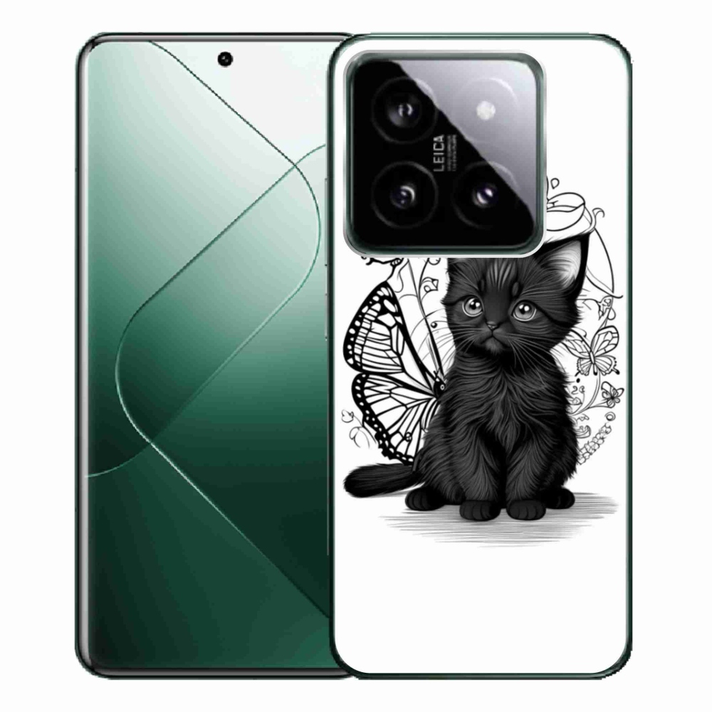 Gelový kryt mmCase na Xiaomi 14 Pro - černé kotě