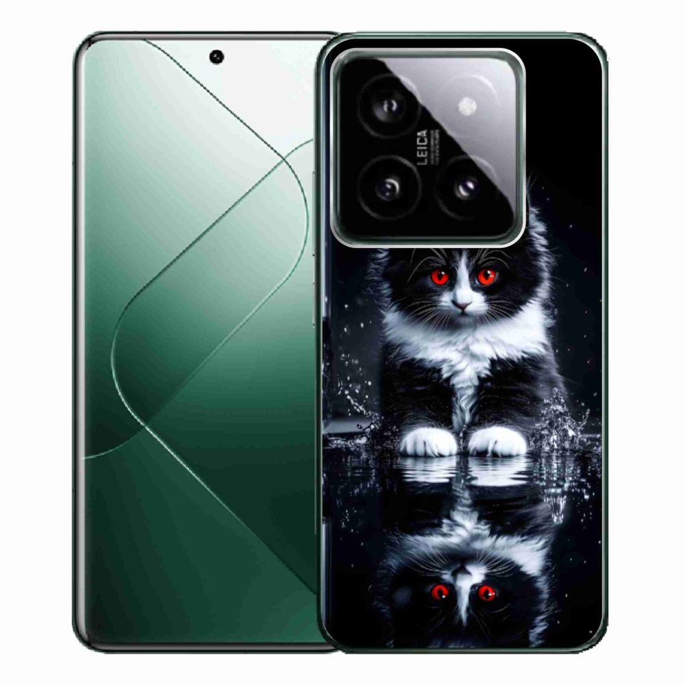 Gelový kryt mmCase na Xiaomi 14 Pro - černobílé kotě
