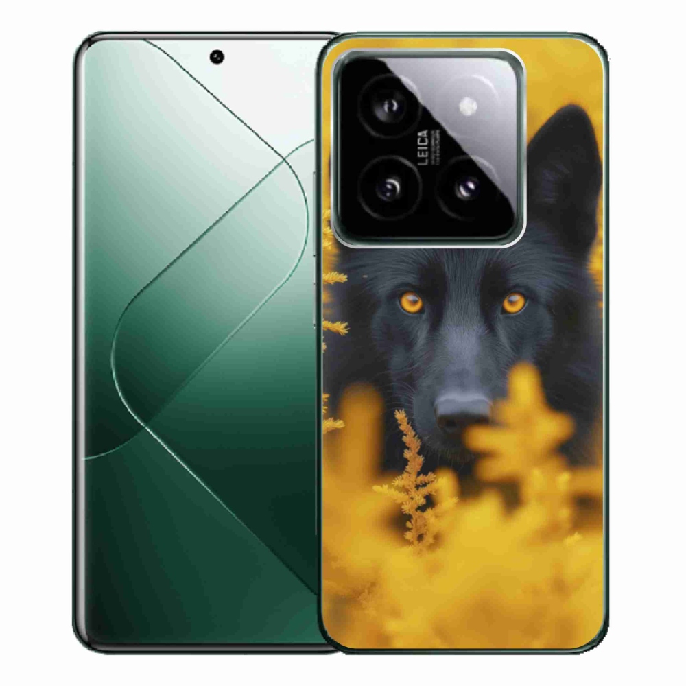 Gelový kryt mmCase na Xiaomi 14 Pro - černý vlk 2