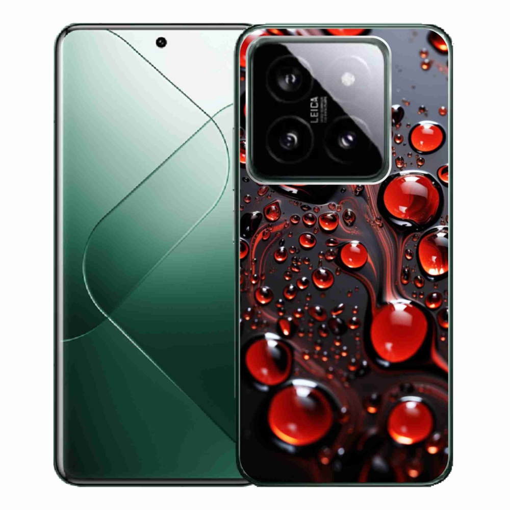 Gelový kryt mmCase na Xiaomi 14 Pro - červené kapky 2