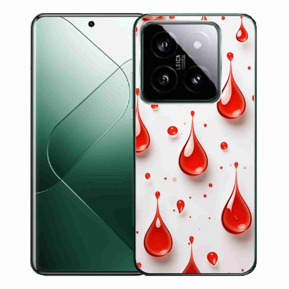 Gelový kryt mmCase na Xiaomi 14 Pro - červené kapky