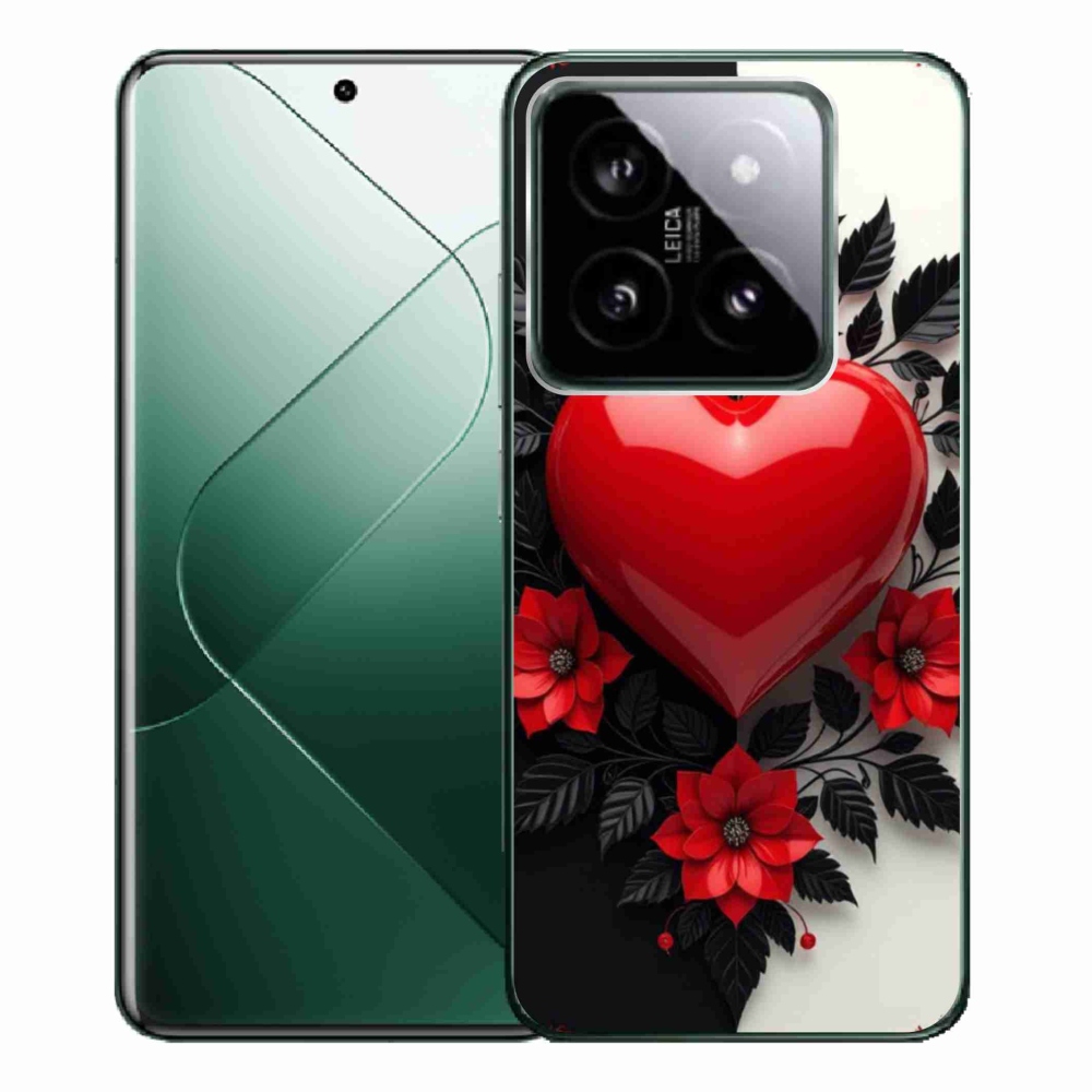 Gelový kryt mmCase na Xiaomi 14 Pro - červené srdce